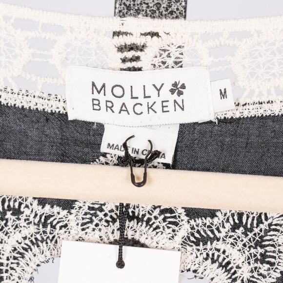 Molly Bracken Womens SZ MEDIUM Boho Blouse Lace Crochet Festival Feminine Floral - Picture 7 of 7